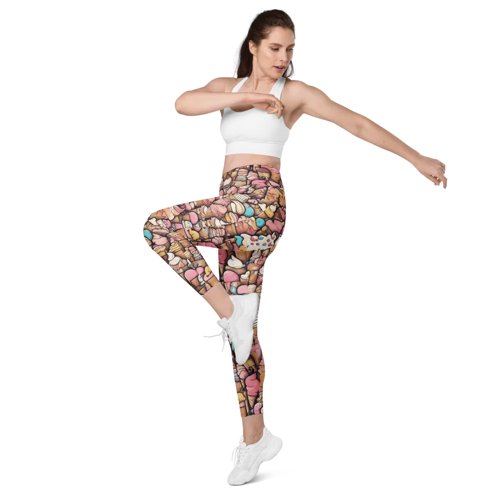 Sugar Rush on Leggings with Pockets — Left Front