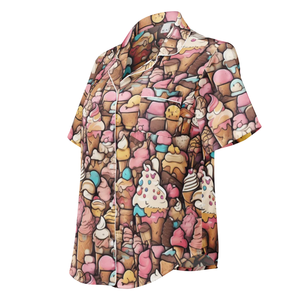 Sugar Rush on Women's Short Sleeve Pajama Top — Left Front