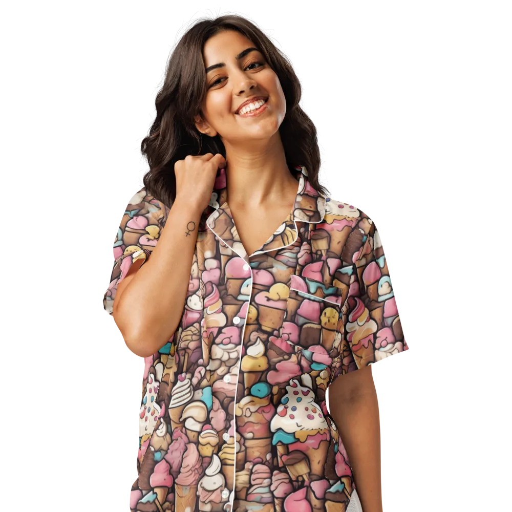 Sugar Rush on Women's Short Sleeve Pajama Top — Front