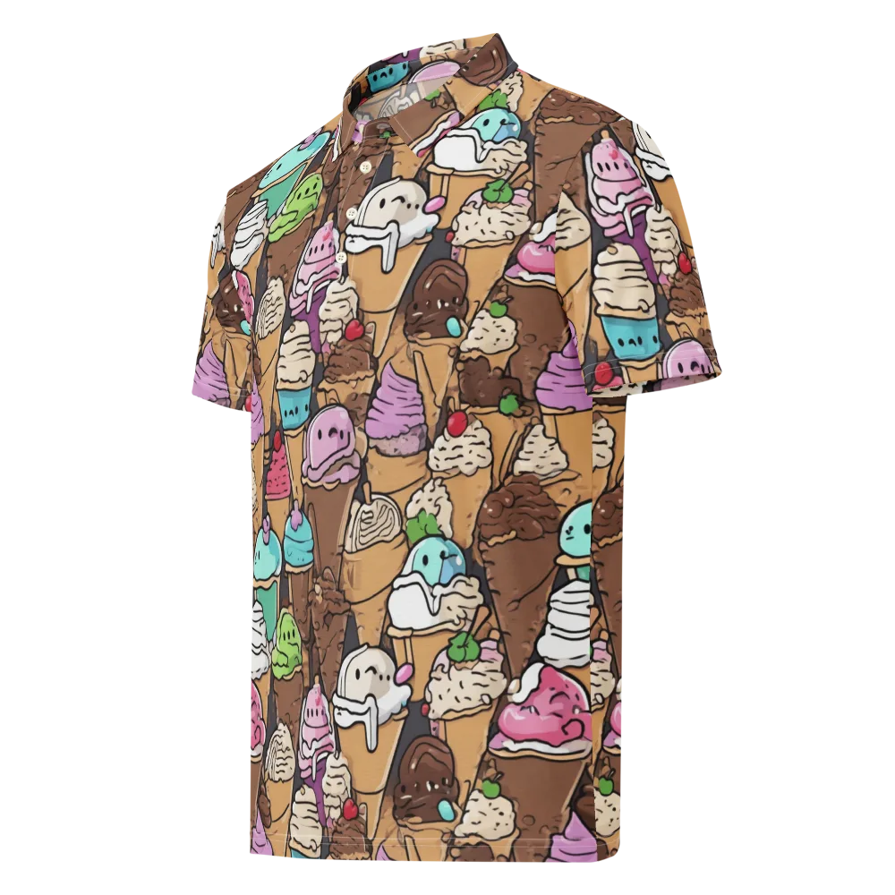 Gelato Carnival on Men's Slim Fit Polo Shirt — Left Front
