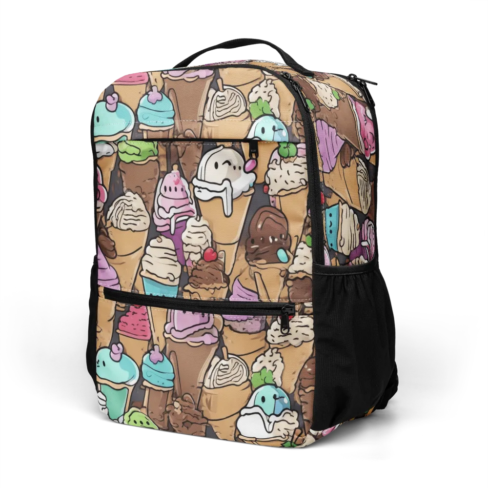 Gelato Carnival on Utility Backpack — Left Front
