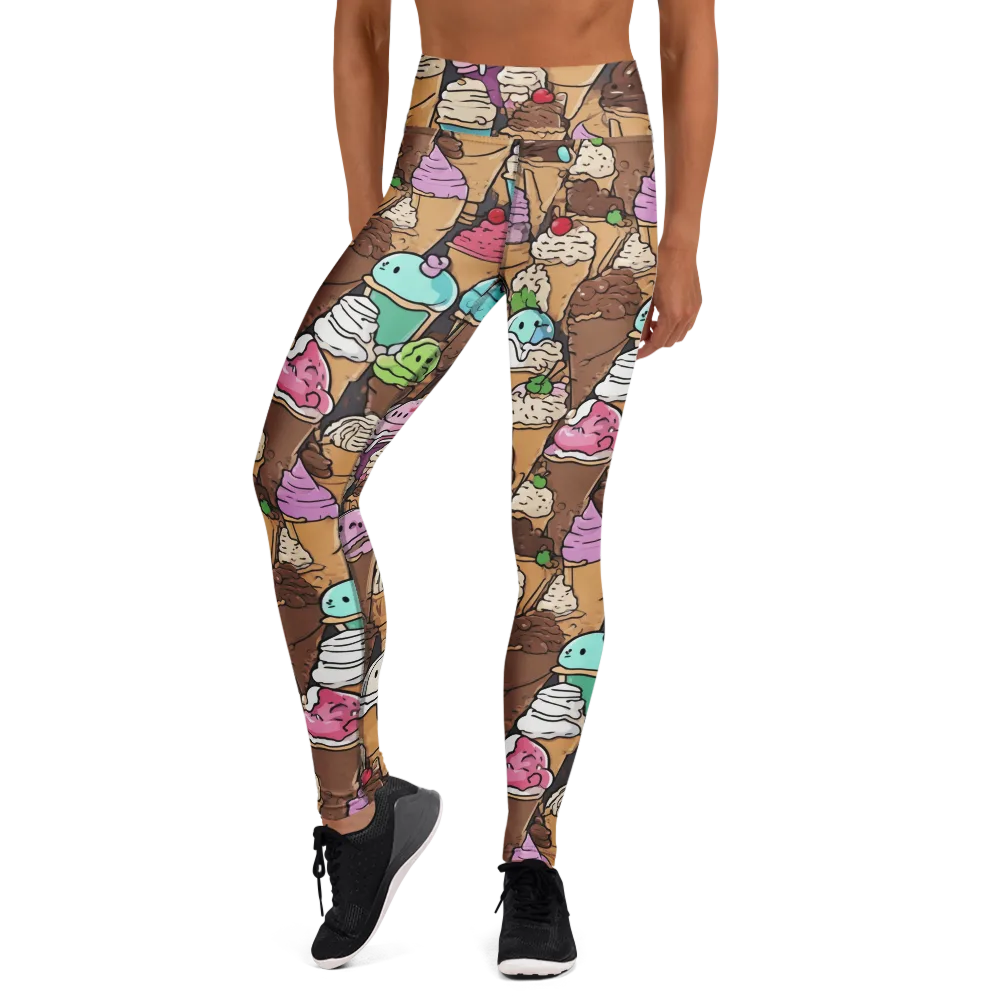 Gelato Carnival on Yoga Leggings — Front