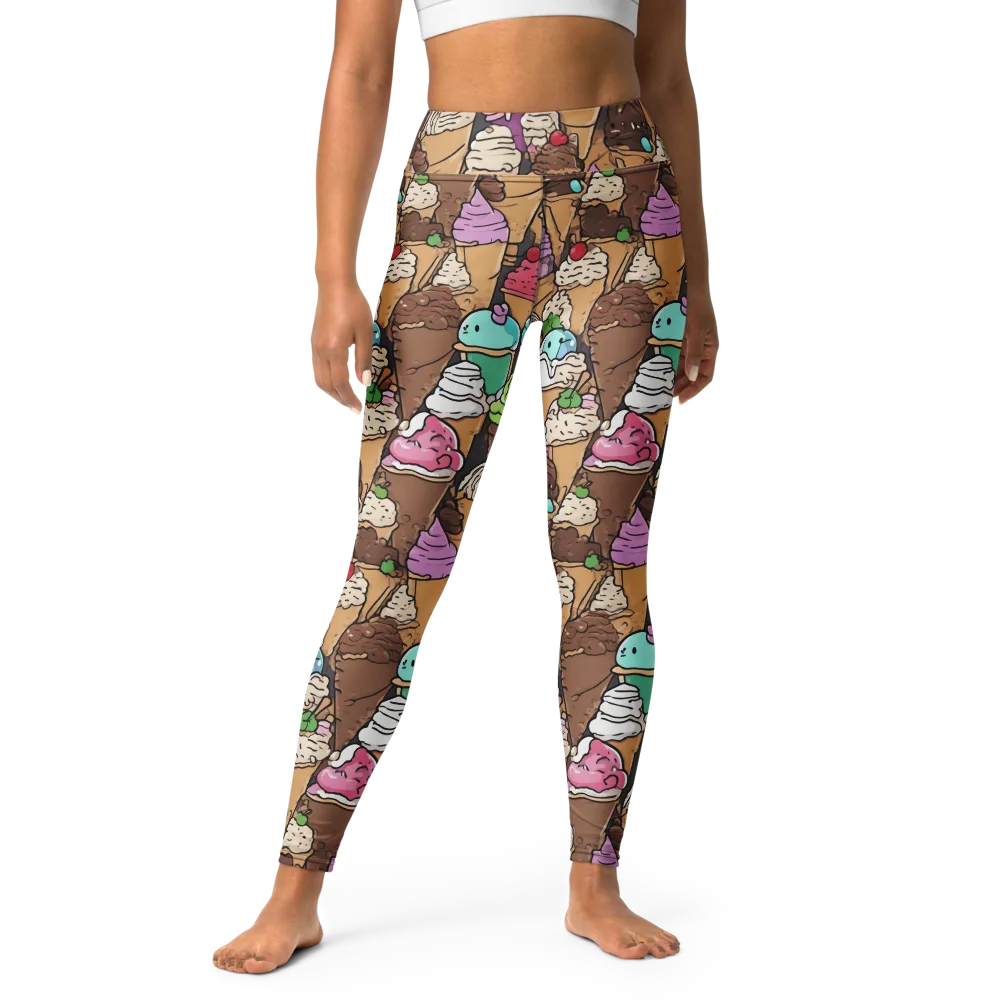 Gelato Carnival on Yoga Leggings — Front