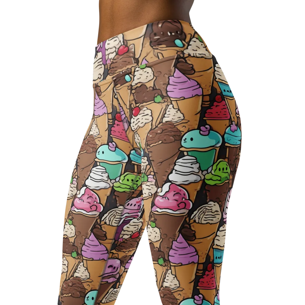 Gelato Carnival on Yoga Leggings — Left Front