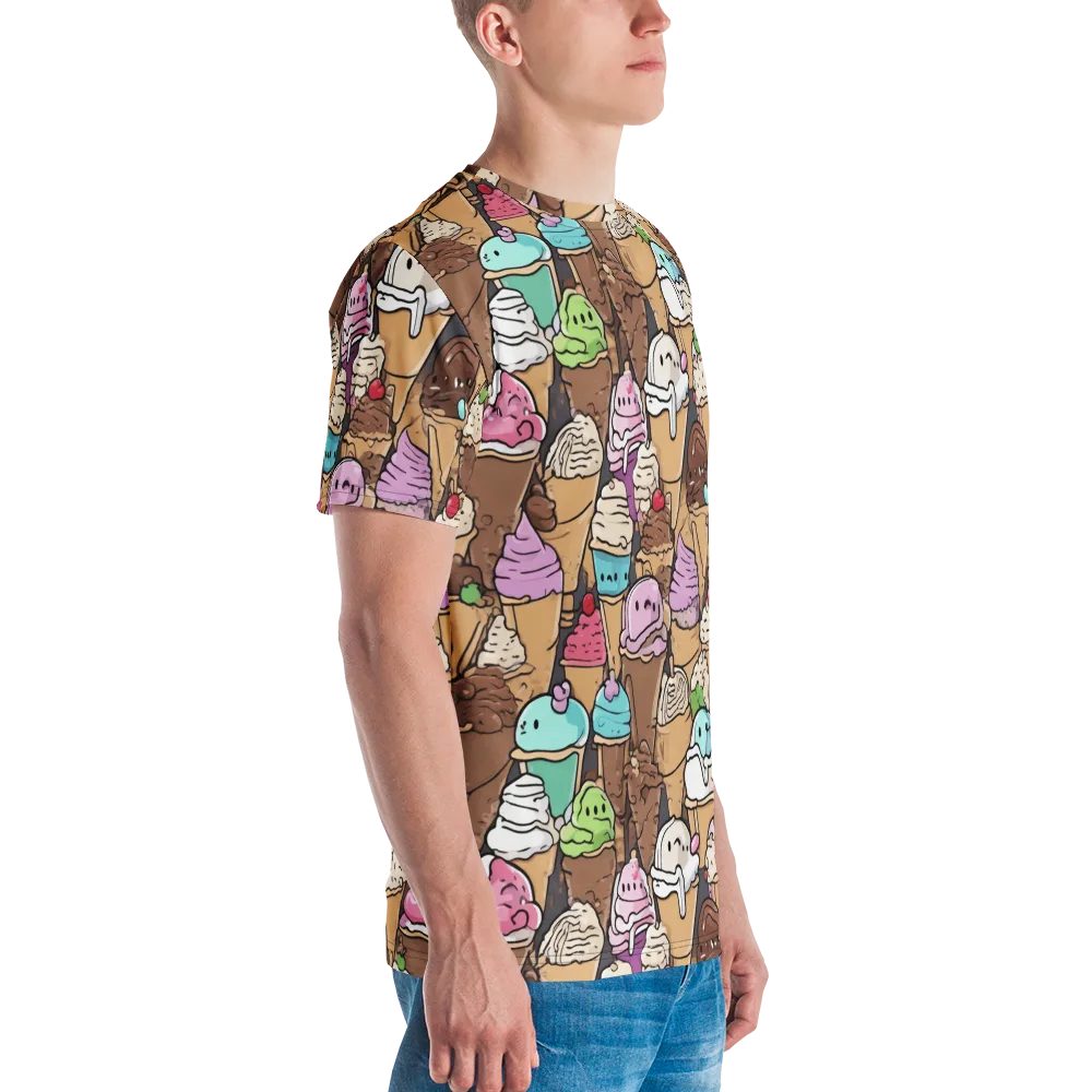 Gelato Carnival on Men's Crew Neck T-Shirt — Right