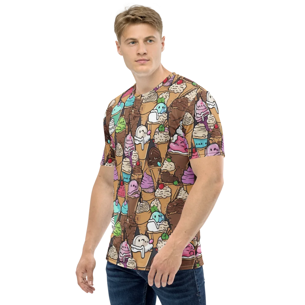 Gelato Carnival on Men's Crew Neck T-Shirt — Left