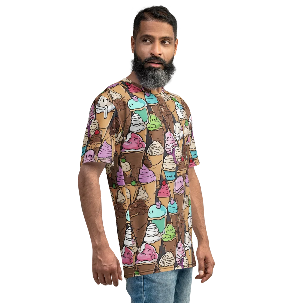 Gelato Carnival on Men's Crew Neck T-Shirt — Right