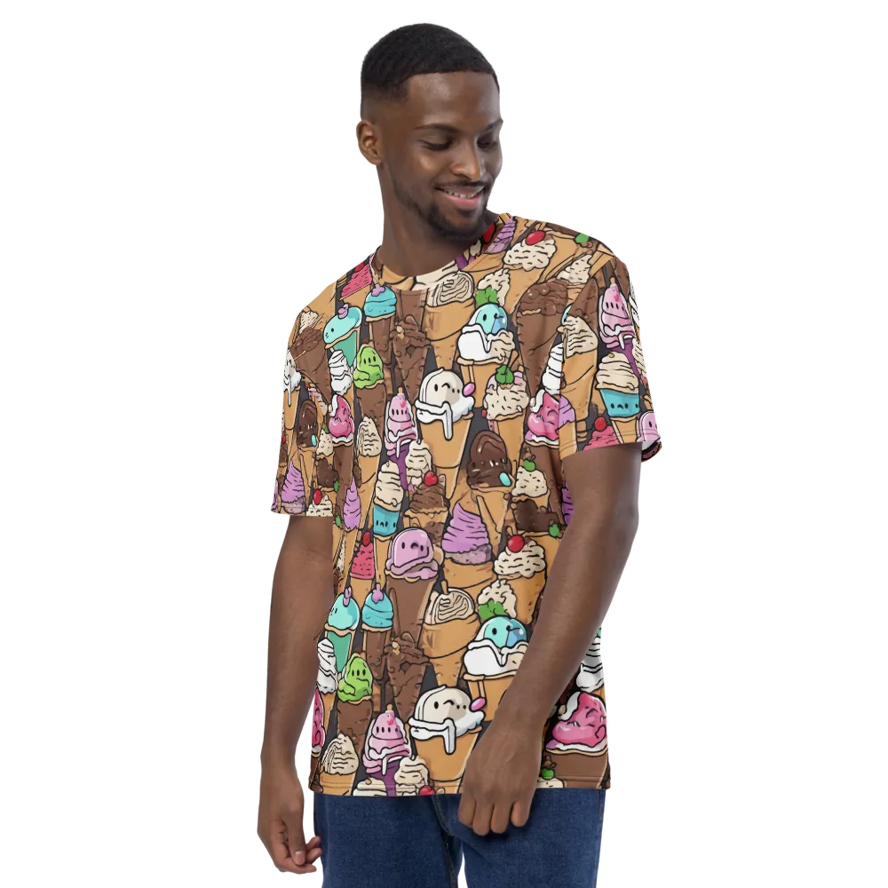 Gelato Carnival on Men's Crew Neck T-Shirt — Left