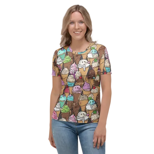 Gelato Carnival on a Women's Crew Neck T-Shirt