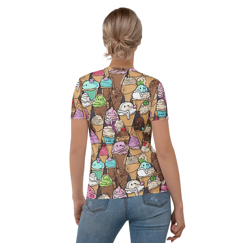 Gelato Carnival on Women's Crew Neck T-Shirt — Back
