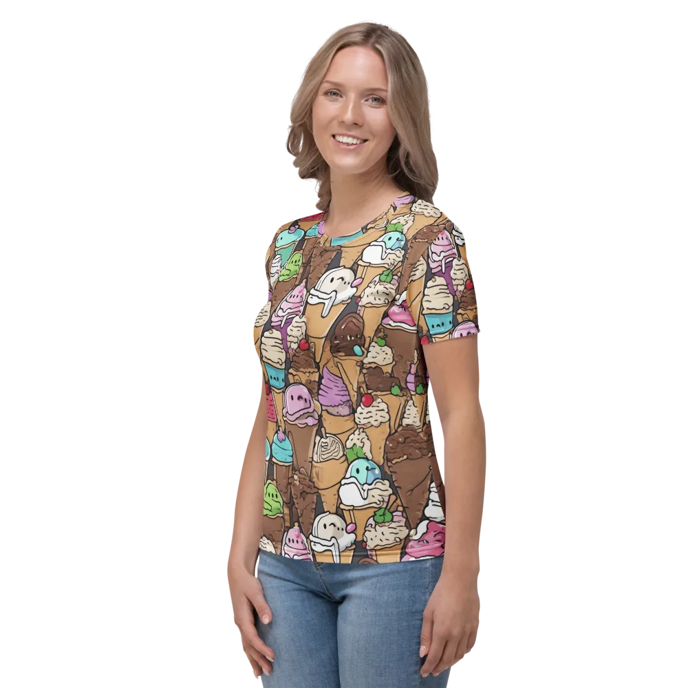 Gelato Carnival on Women's Crew Neck T-Shirt — Left