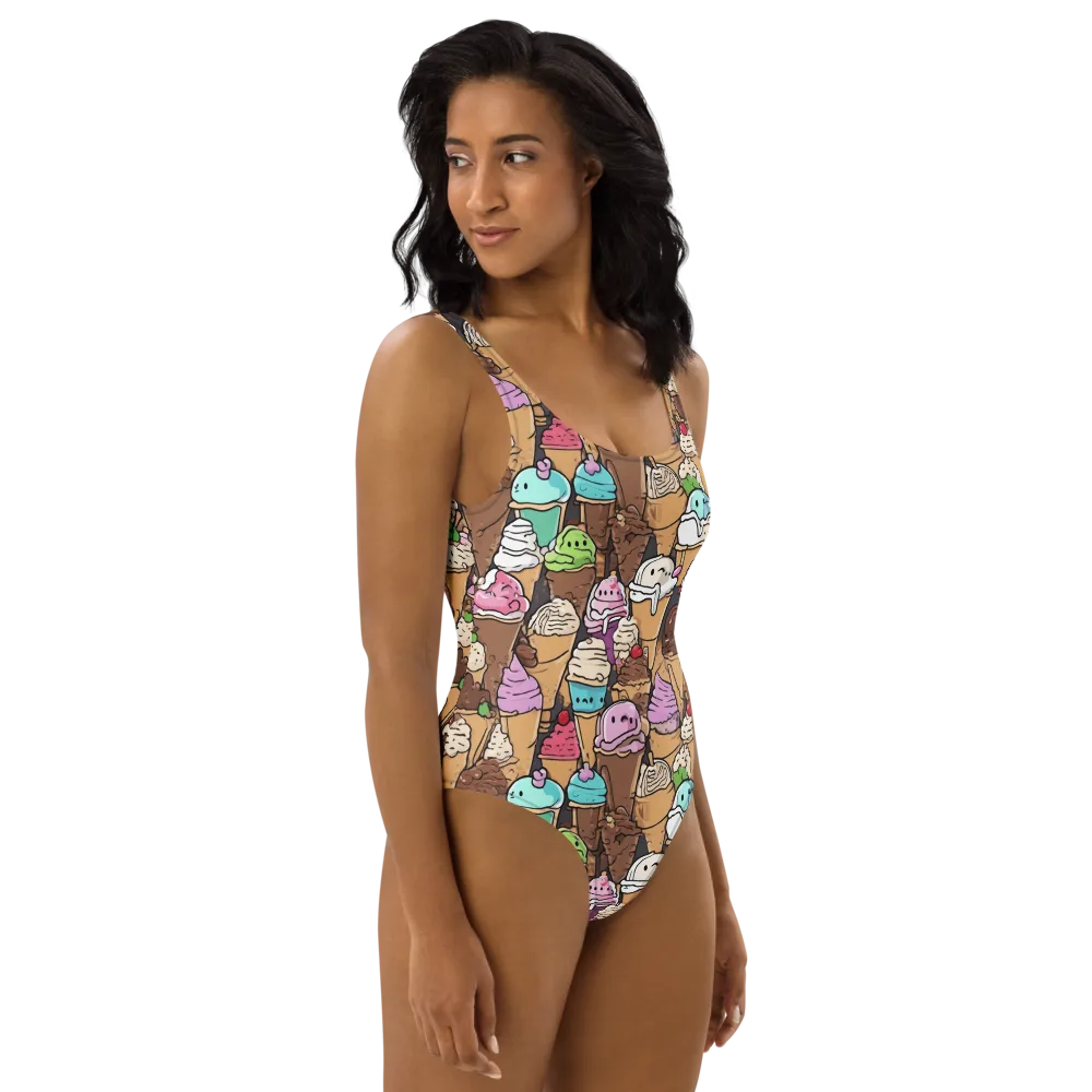 Gelato Carnival on One-Piece Swimsuit — Right