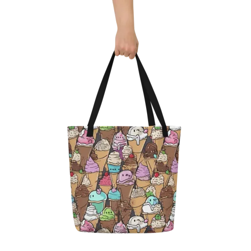 Gelato Carnival on a Large Tote Bag W/ Pocket