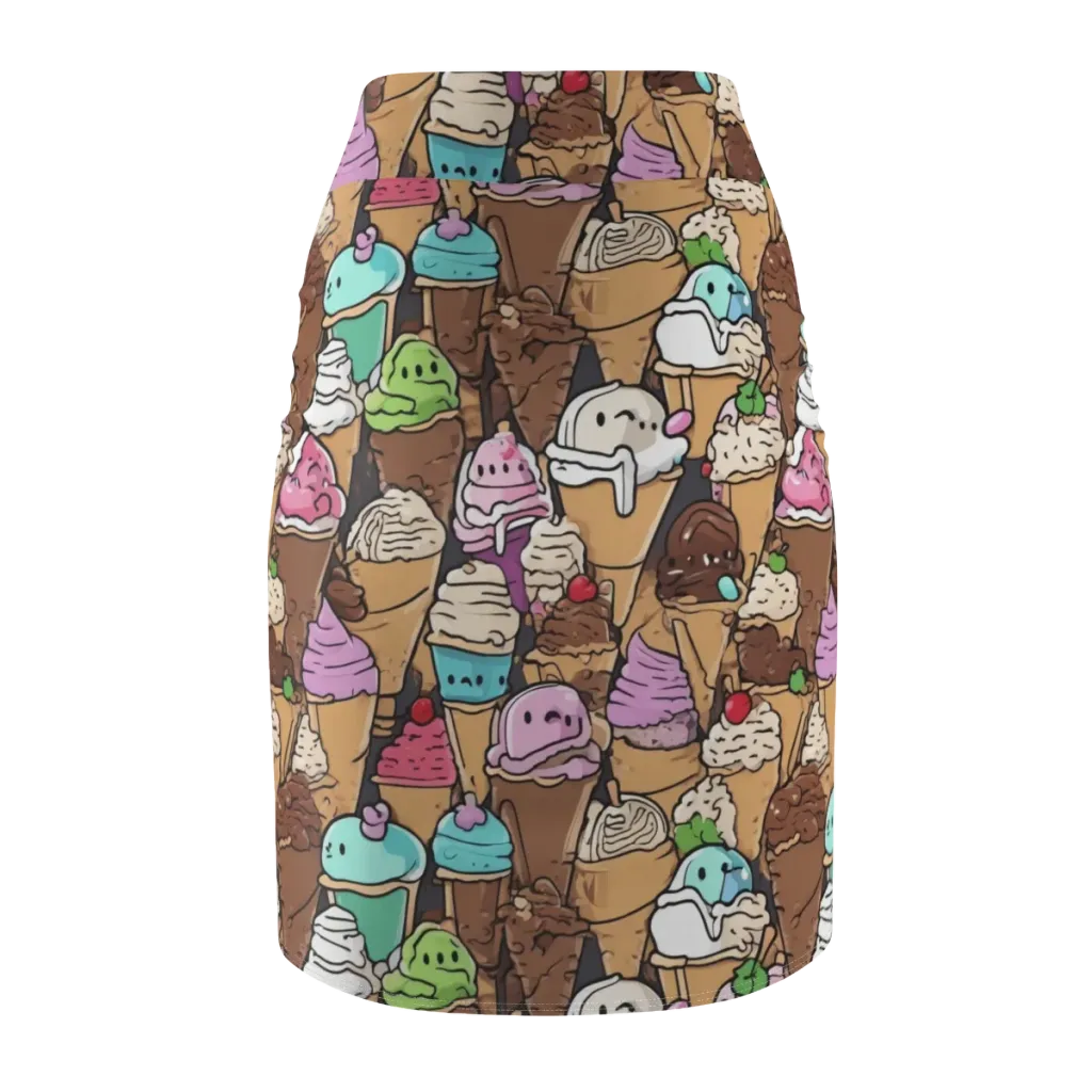 Gelato Carnival on Pencil Skirt — Back