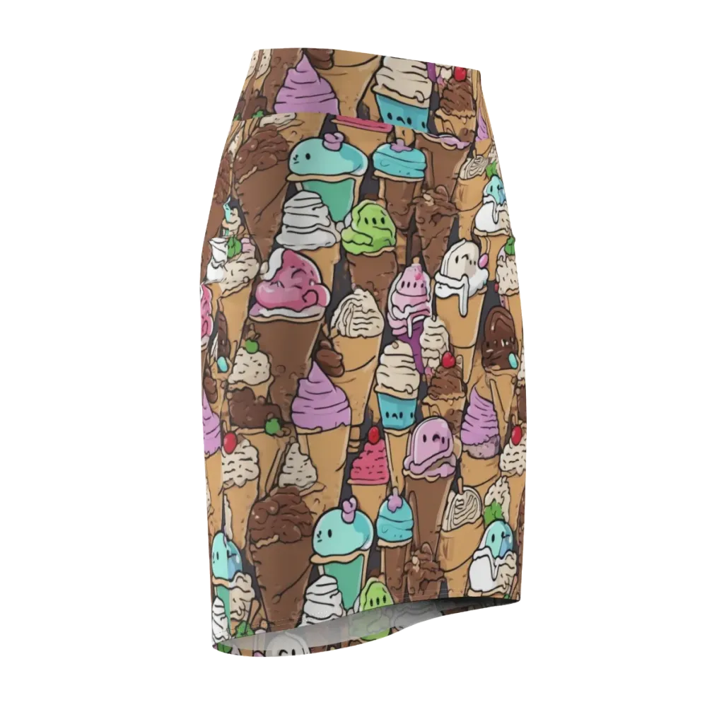 Gelato Carnival on Pencil Skirt — Front Side