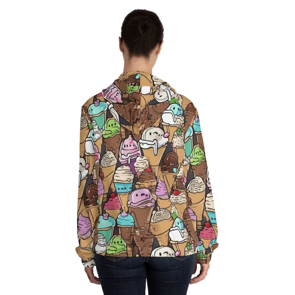 Gelato Carnival on Women's Full-Zip Hoodie — Back On Person