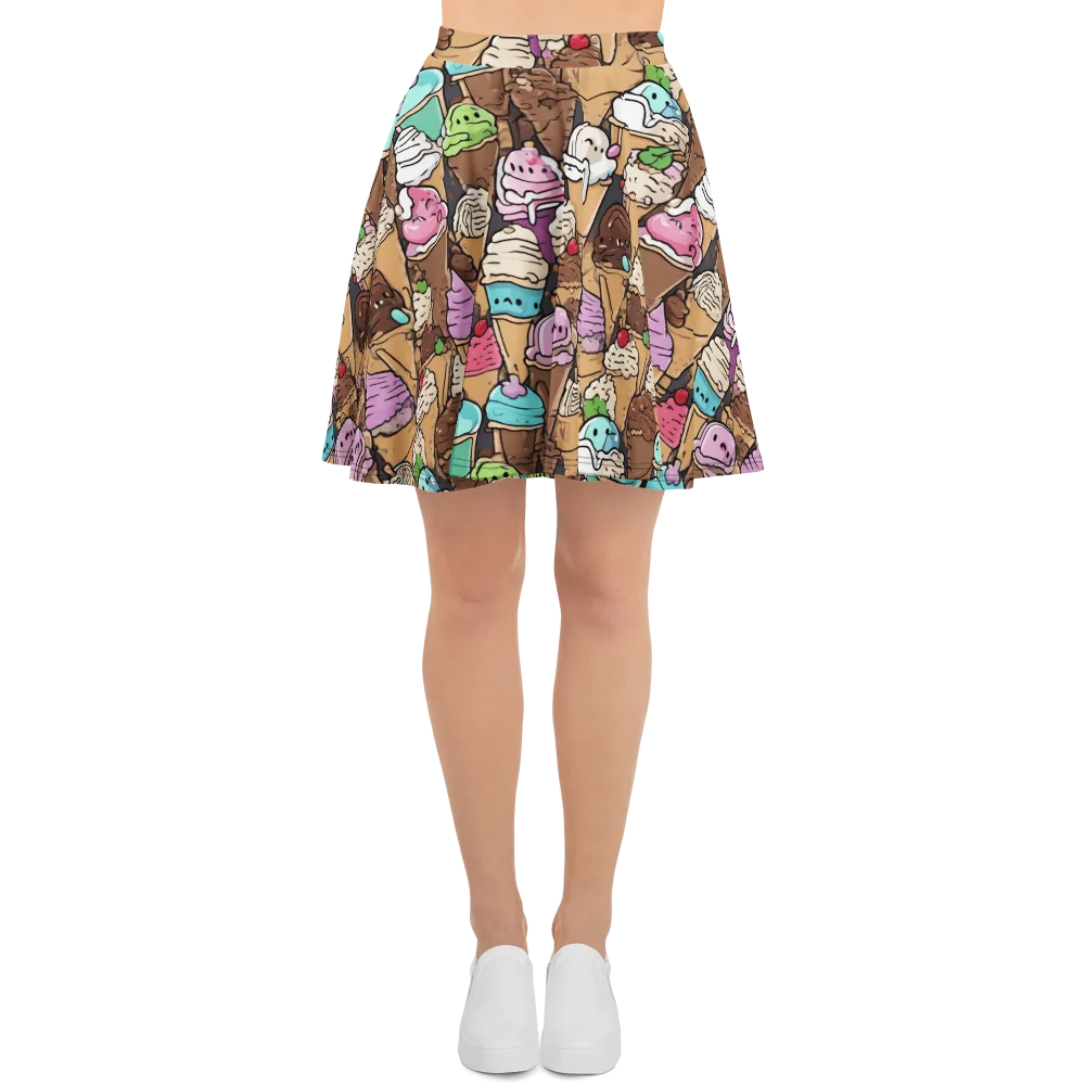 Gelato Carnival on Skater Skirt — Front