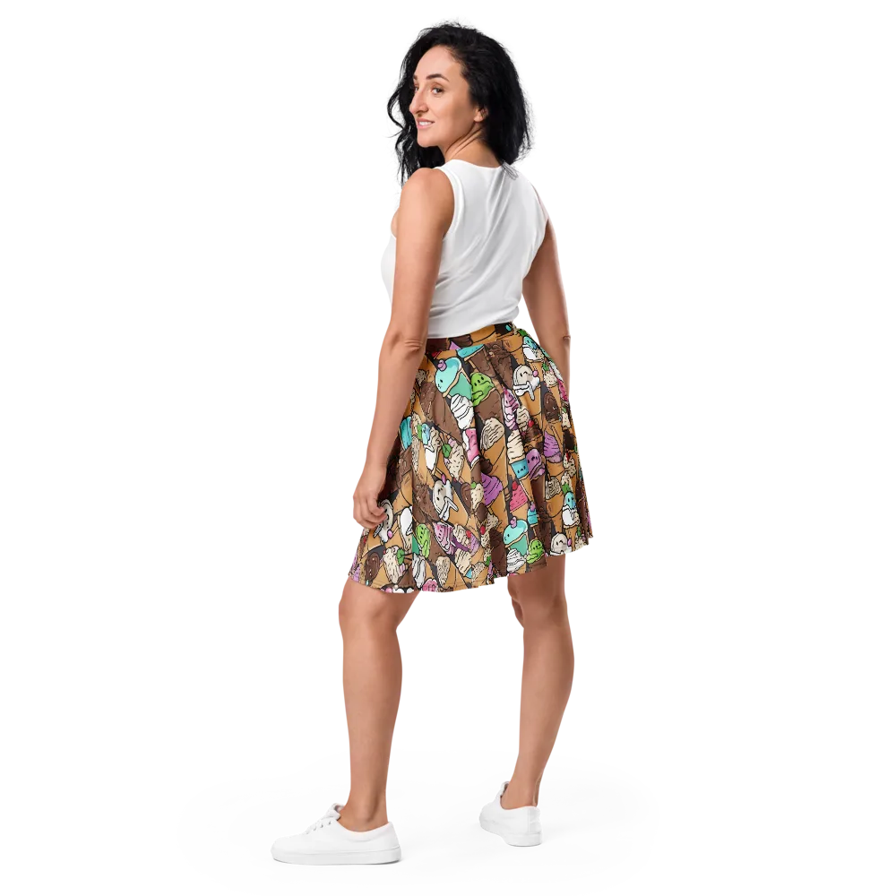 Gelato Carnival on Skater Skirt — Back