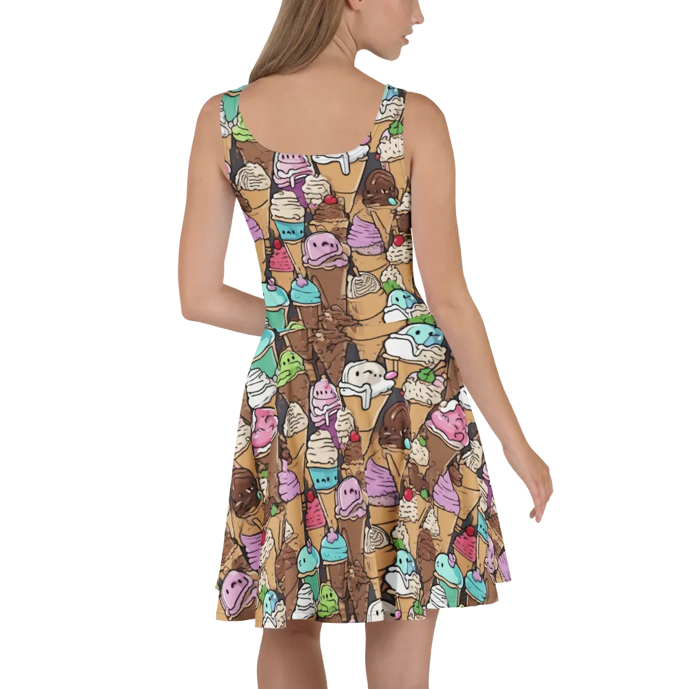 Gelato Carnival on Skater Dress — Back