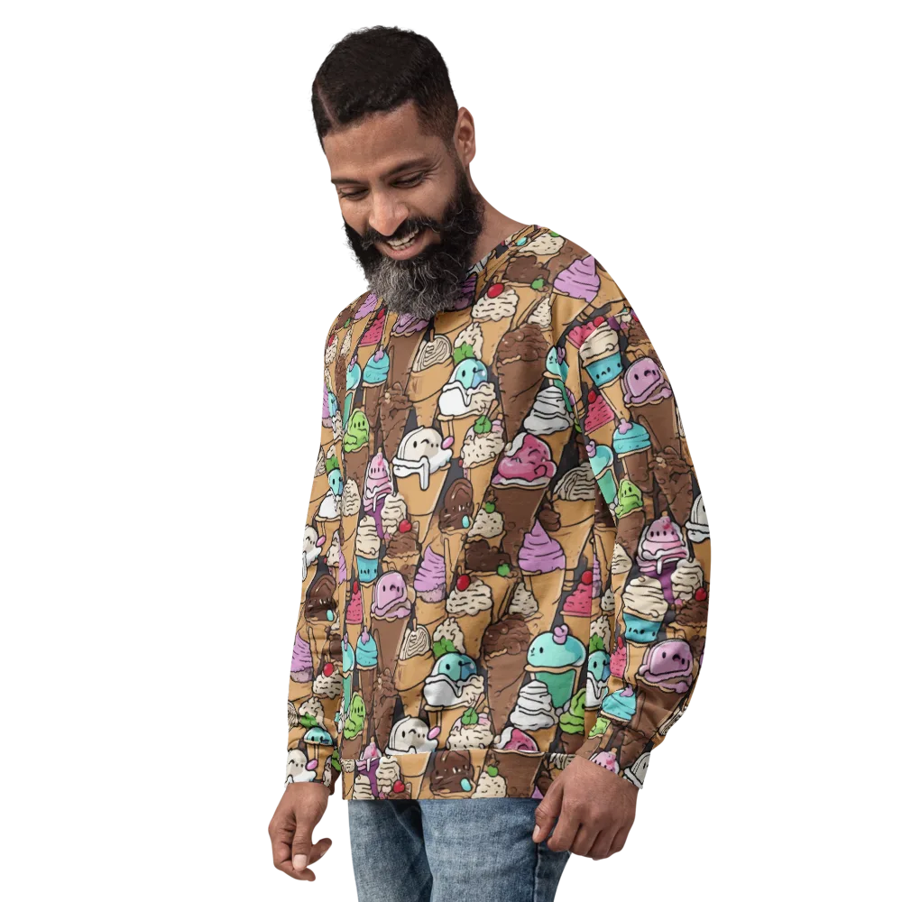 Gelato Carnival on Sweatshirt — Left Front