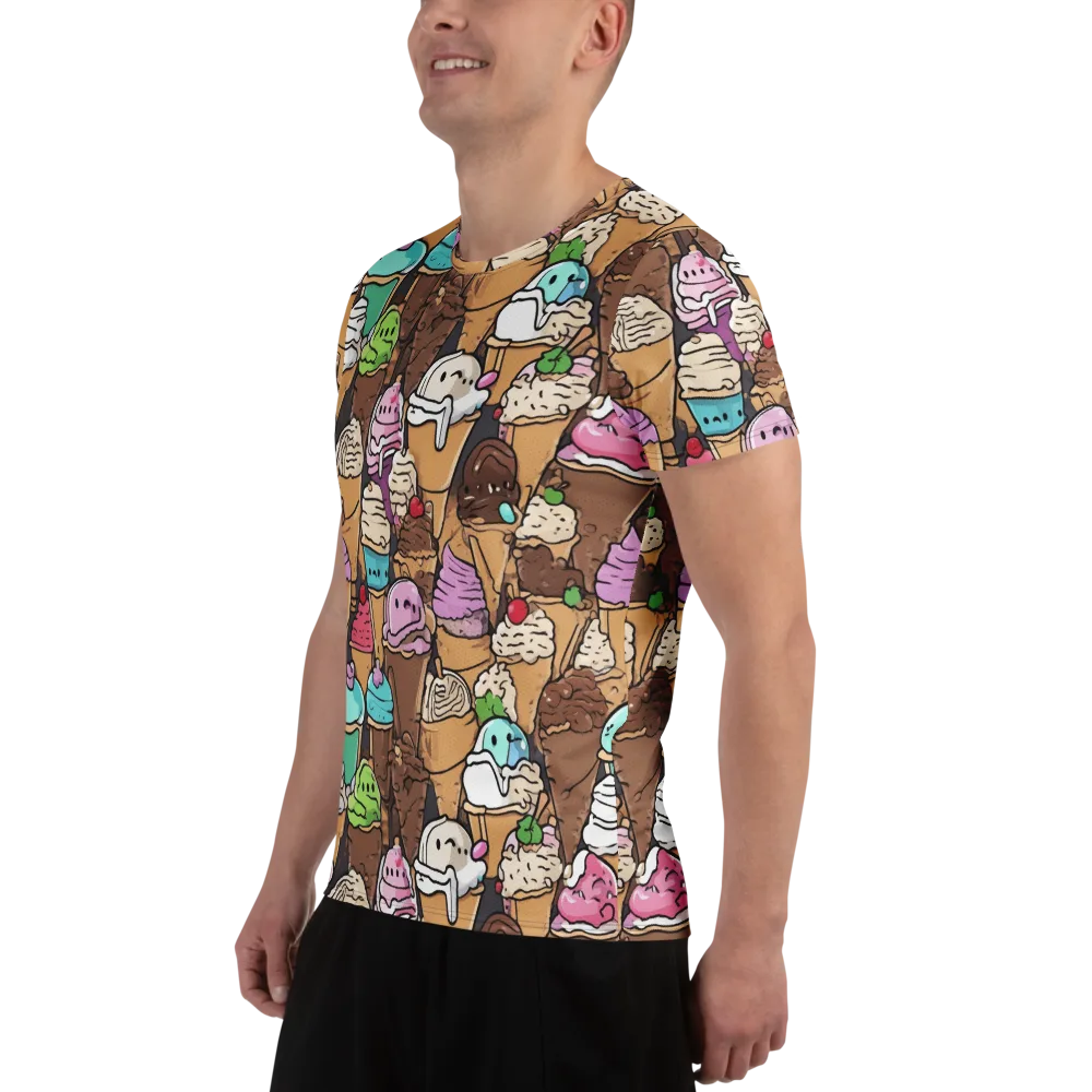 Gelato Carnival on Men's Athletic T-Shirt — Left