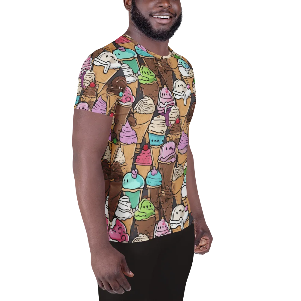 Gelato Carnival on Men's Athletic T-Shirt — Right