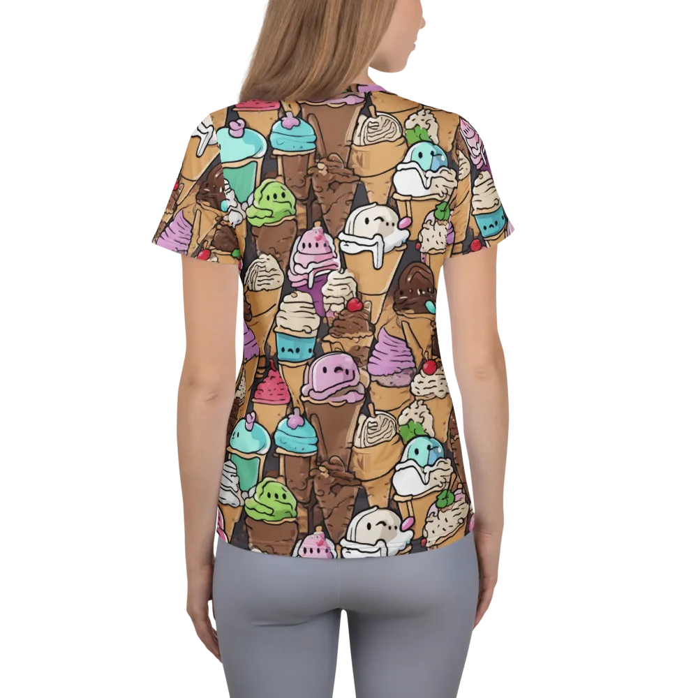 Gelato Carnival on Women's Athletic T-Shirt — Back