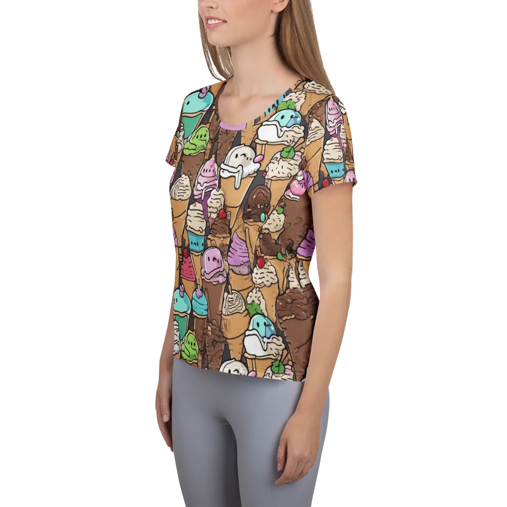 Gelato Carnival on Women's Athletic T-Shirt — Left