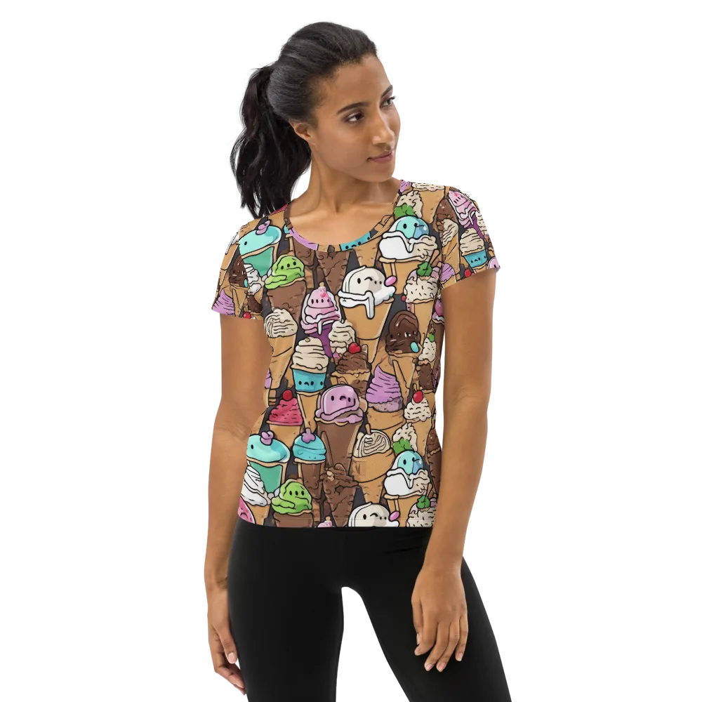 Gelato Carnival on Women's Athletic T-Shirt — Front