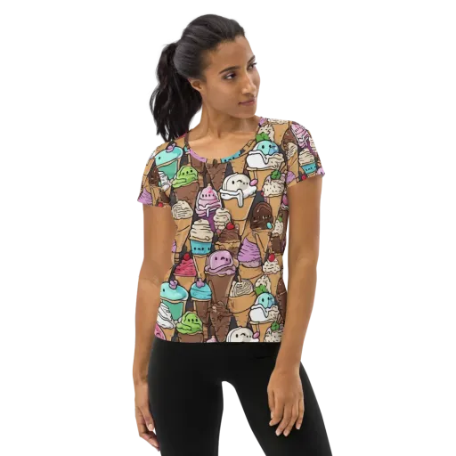 Gelato Carnival on a Women's Athletic T-Shirt