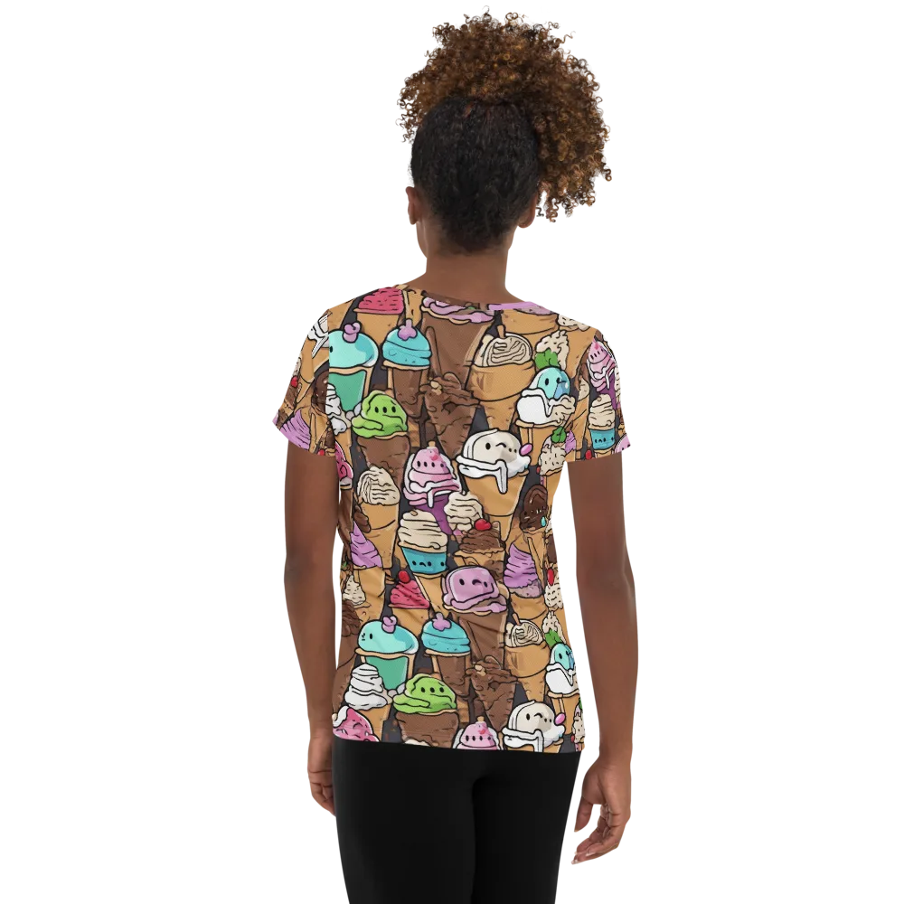 Gelato Carnival on Women's Athletic T-Shirt — Back
