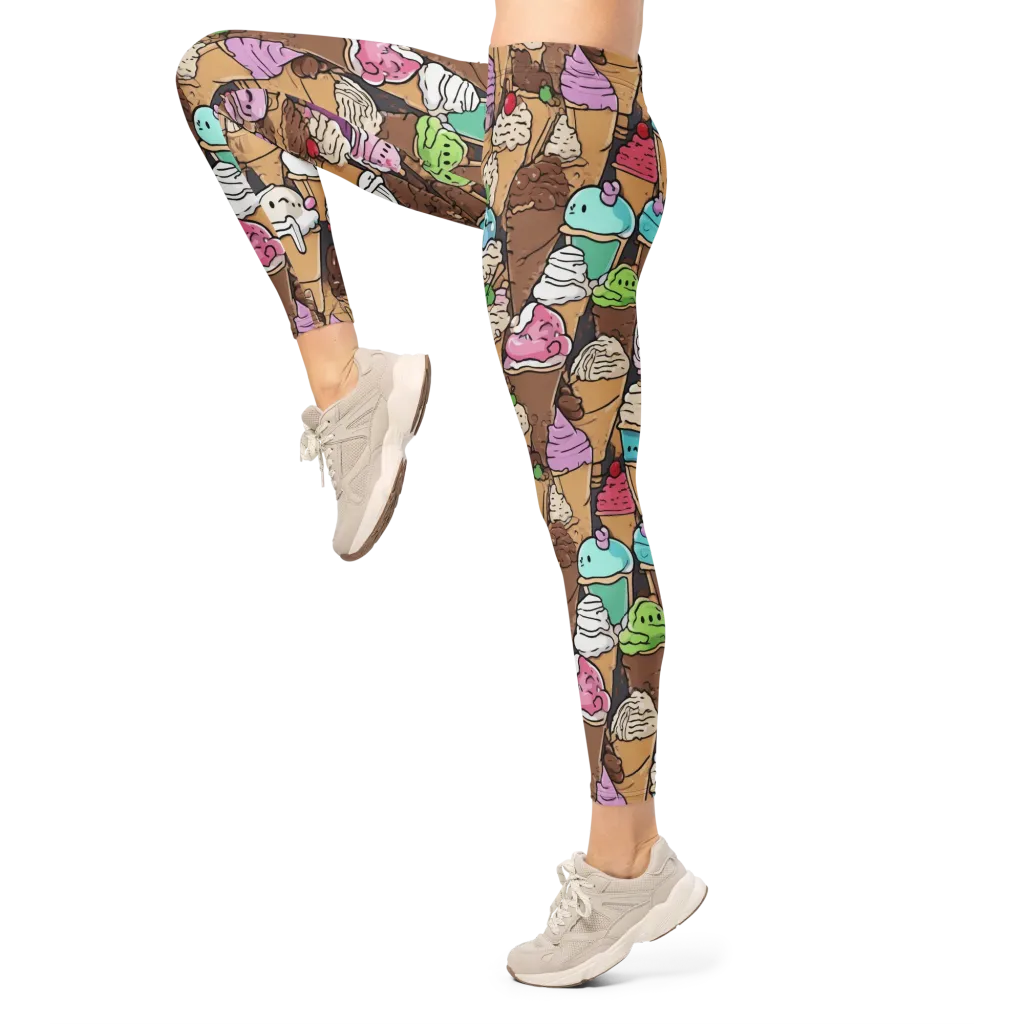 Gelato Carnival on Leggings — Left