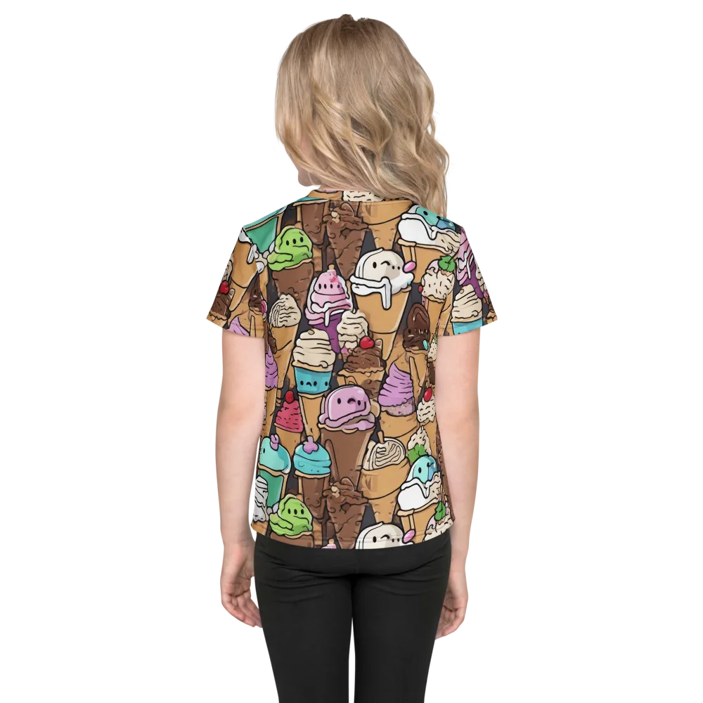 Gelato Carnival on Kids Crew Neck T-Shirt — Back