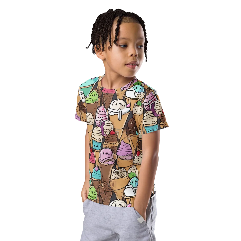 Gelato Carnival on Kids Crew Neck T-Shirt — Left Front