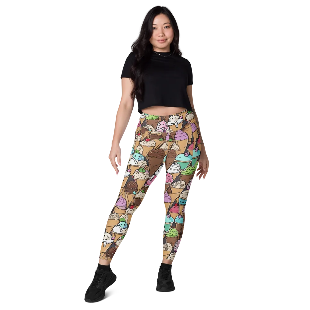 Gelato Carnival on Leggings with Pockets — Front