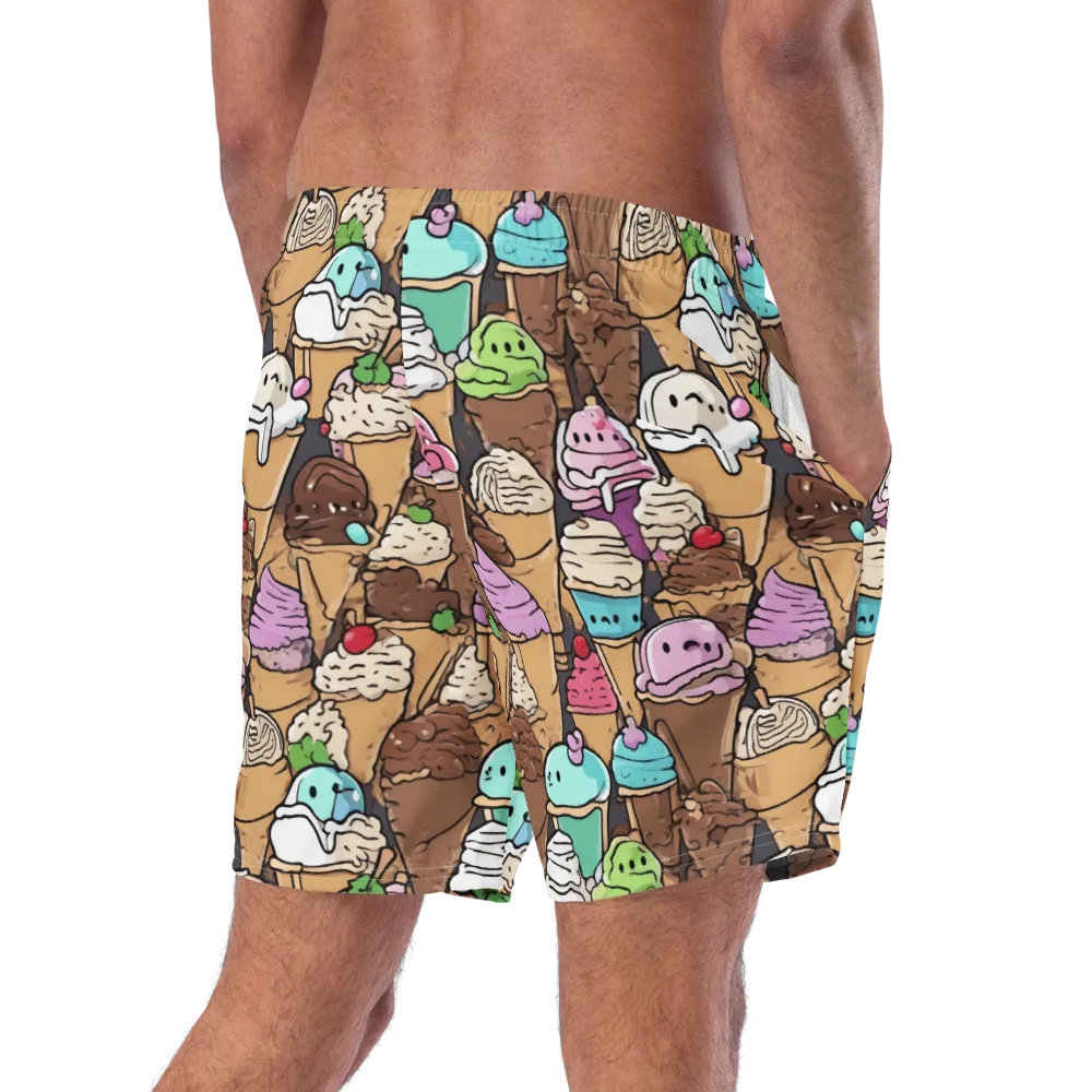 Gelato Carnival on Swim Trunks — Right Back