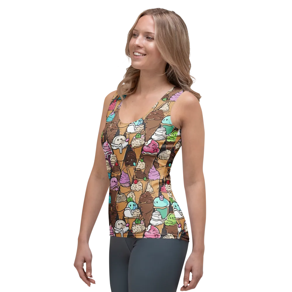 Gelato Carnival on Women's Tank Top — Left Front