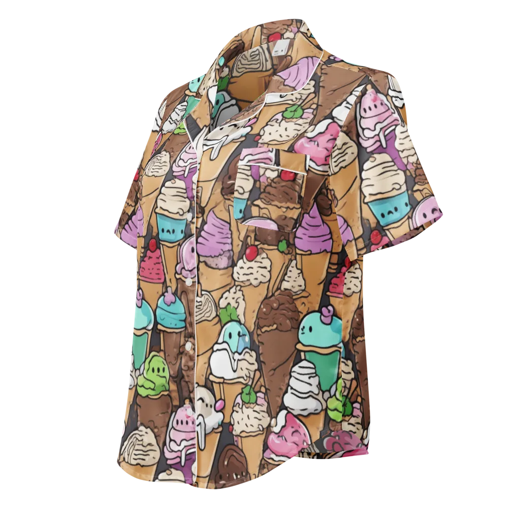 Gelato Carnival on Women's Short Sleeve Pajama Top — Left Front
