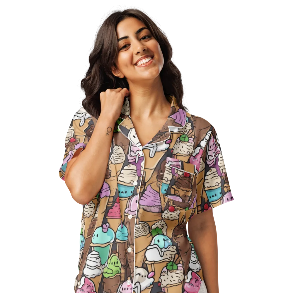 Gelato Carnival on Women's Short Sleeve Pajama Top — Front