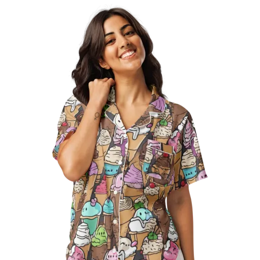 Gelato Carnival on a Women's Short Sleeve Pajama Top