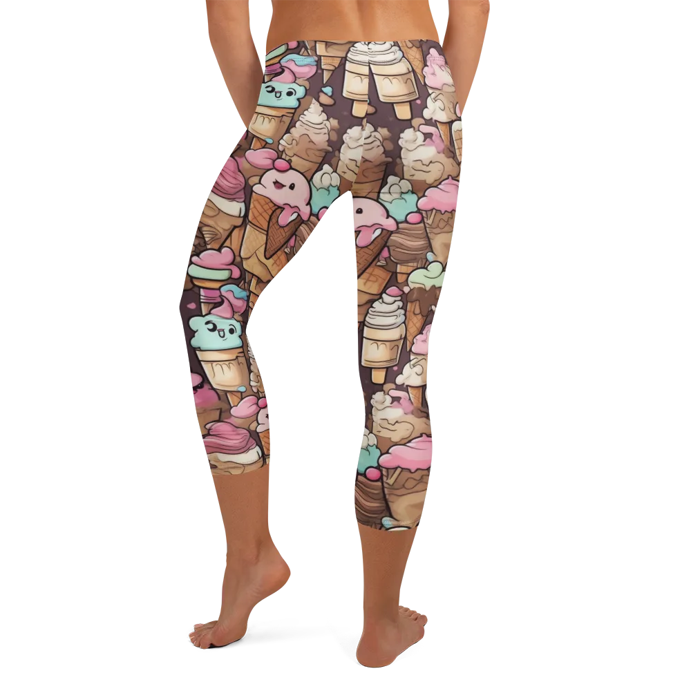 Sugar Swirl Parade on Capri Leggings — Back