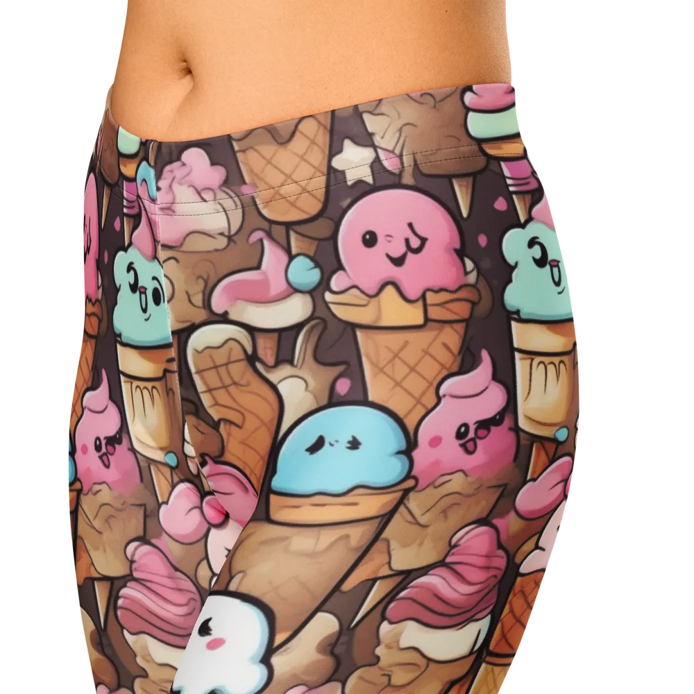 Sugar Swirl Parade on Capri Leggings — Zoomed-in