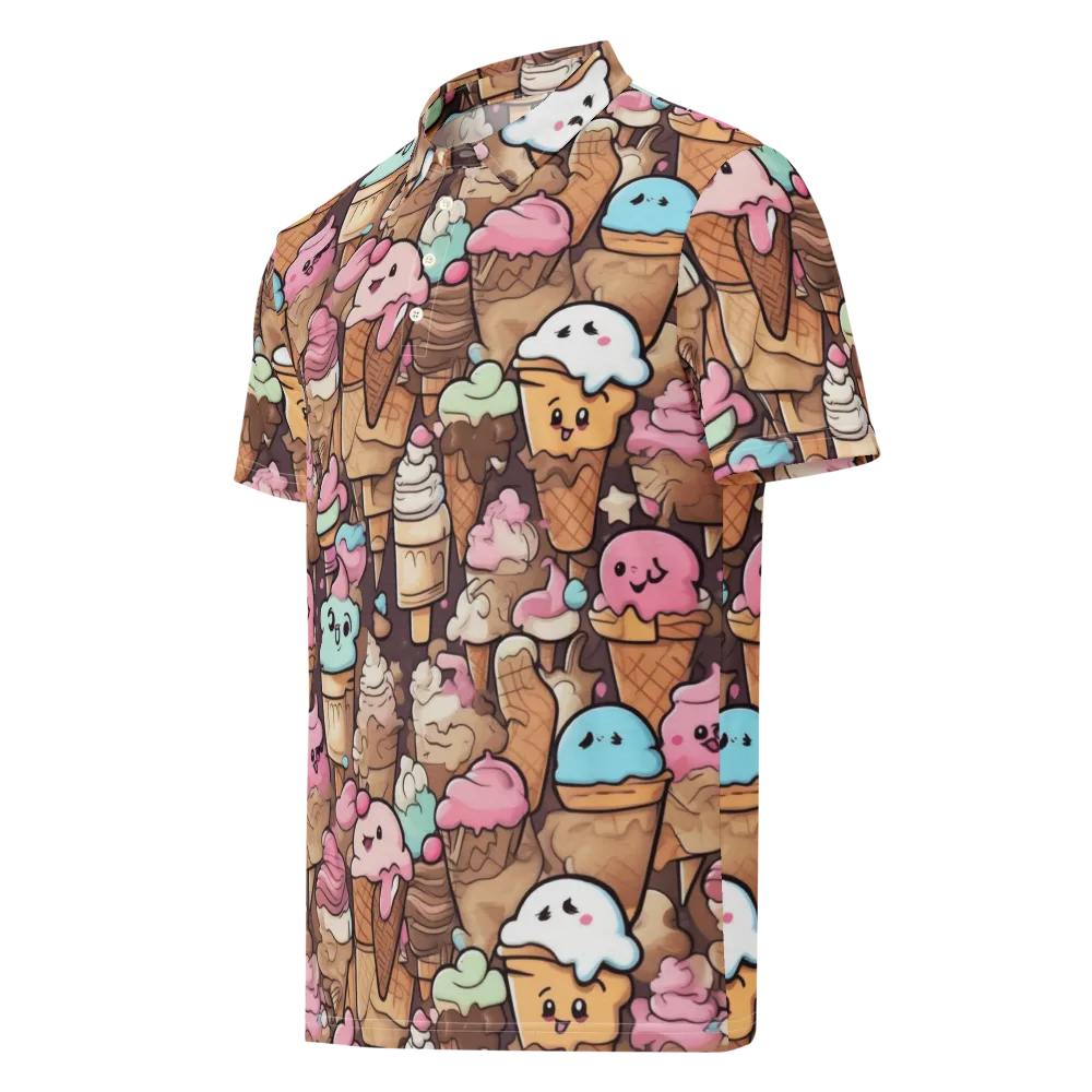 Sugar Swirl Parade on Men's Slim Fit Polo Shirt — Left Front