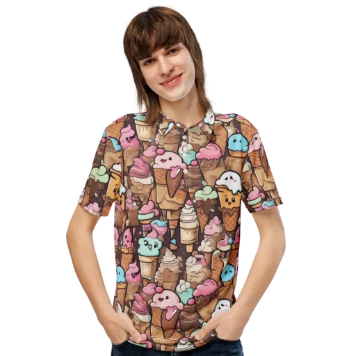 Sugar Swirl Parade on a Men's Slim Fit Polo Shirt