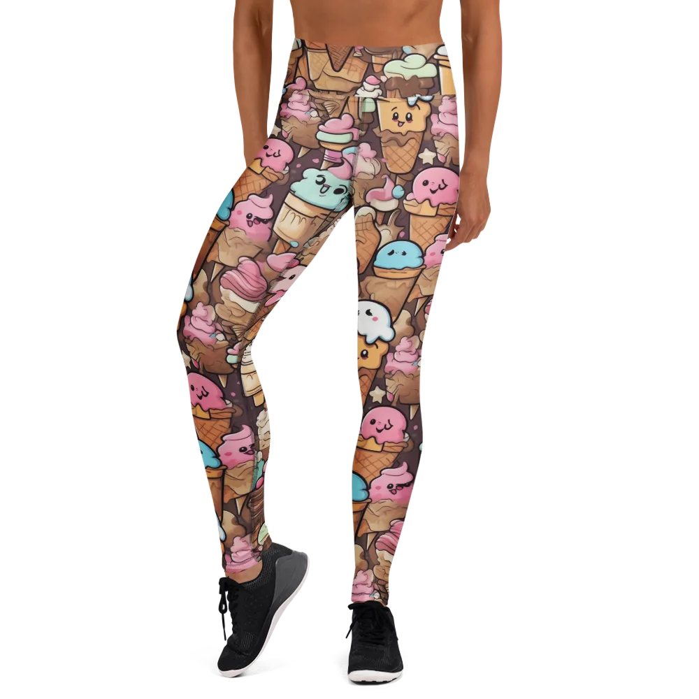 Sugar Swirl Parade on Yoga Leggings — Front