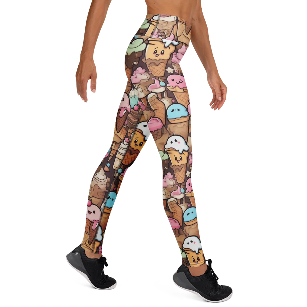 Sugar Swirl Parade on Yoga Leggings — Right