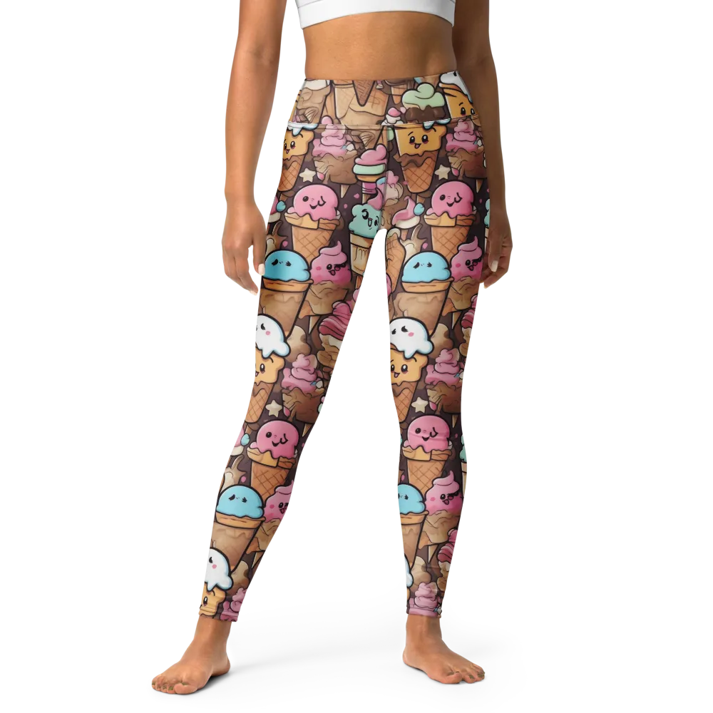Sugar Swirl Parade on Yoga Leggings — Front