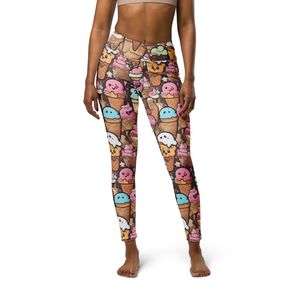 Sugar Swirl Parade on Yoga Leggings — Front