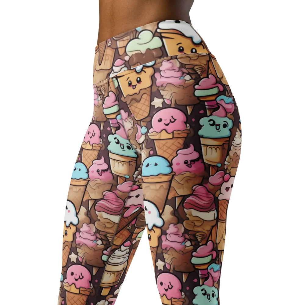 Sugar Swirl Parade on Yoga Leggings — Left Front