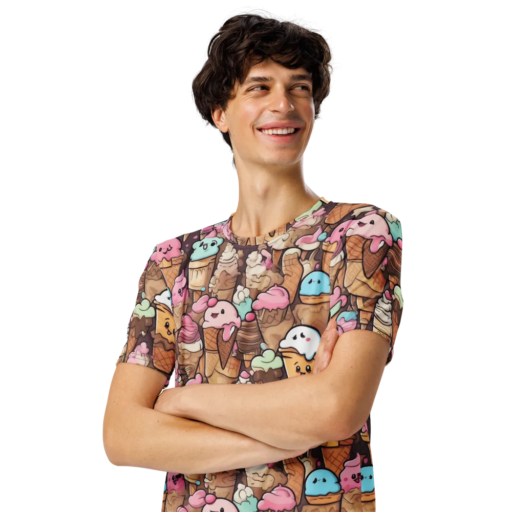 Sugar Swirl Parade on Men's Crew Neck T-Shirt — Left Front